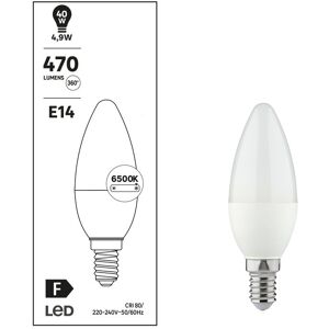 Leroy Merlin Lampadina LED, E14 oliva, smerigliato, luce fredda, 4.9W= 470LM (equiv 40 W), 240°