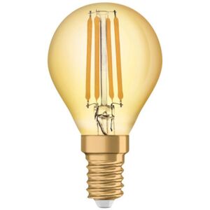Osram Lampadina LED293496BOX1, LED filamento, E14 sferico, metallo oro, luce calda, 4W= 420LM (equiv 35 W), 300°,