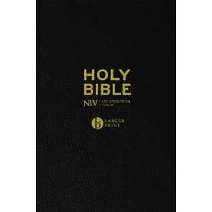 New International Version NIV Larger Print Black Leather Bible