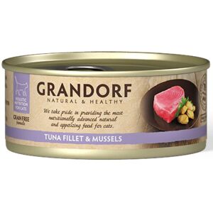 Grandorf Alimento Umido per Gatti Filetti di Tonno e Cozze 70g