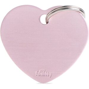 MyFamily Medaglietta per Cani Personalizzabile Cuore Basic Alluminio Rosa L