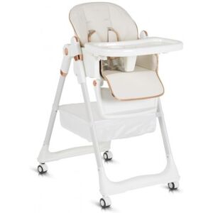 MONI Cangaroo Seggiolone Pappa Regolabile in Altezza LINDO BIANCO con Set Posatine