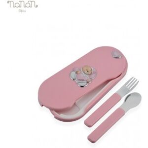 Nanan Set Porta Posatine Rosa Lamina Argentata