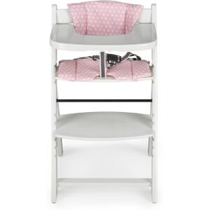 Innovaciones Ms Seggiolone in Legno Evolutivo FULL Bianco con Cuscino Stelle Rosa