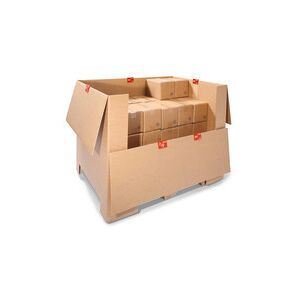 ratioform Scatola per inka pallet, 1200 x 800 x 790 mm, con falda, 1 Europ., onda doppia