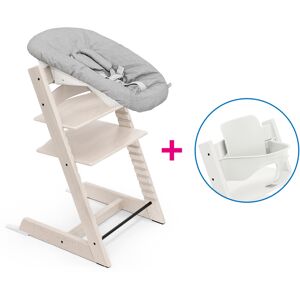 Stokke Seggiolone Pappa Tripp Trapp Sbiancatto/Calce Con Newborn Set + Baby Set OMAGGIO (SET0038)
