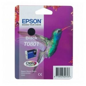 Cartuccia originale Epson C13T08014011 T0801 Colibri NERO