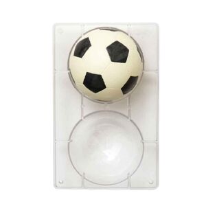 Stampo 2 Forme Di Cioccolato Pallone Calcio In Policarbonato Ø 12 Cm Decora