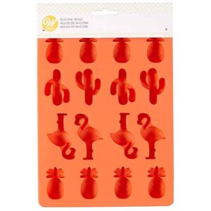 Wilton Stampo Antiaderente In Silicone Per 16 Soggetti Ananas Cactus E Fenicotteri