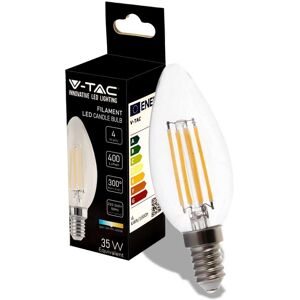 V-Tac Vt-1986 Lampadina Led Candela Filamento 4w Lampada E14 Luce Bianco Naturale 4000k - 214413