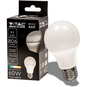 V-Tac Vt-2099 Lampadina Lampada Led 8.5w E27 Bulb A60 Bianco Freddo 6500k - Sku 217262