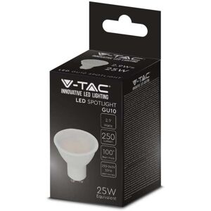 V-Tac Vt-2333 Lampadina Spot Led 2.9w Gu10 Faretto 100° Copertura Satinata Luce Bianco Freddo 6500k - 2989