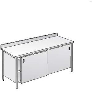 ACA Sistemi Tavolo Acciaio Inox Armadiato AISI 304 Dim. 100x70x85 cm con Alzatina