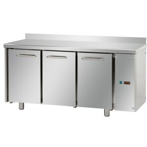 Tecnodom Tavolo Refrigerato Positivo 3 Porte GN 1/1 Senza Motore con Alzatina