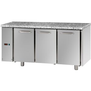 Tecnodom Tavolo Refrigerato Positivo 3 Porte GN 1/1 Senza Motore Gruppo SX Piano in Granito