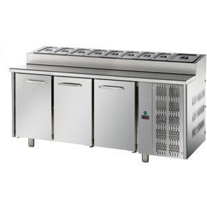 Tecnodom Tavolo Refrigerato Snack 3 Porte GN 1/1 Capacità 10 x GN 1/3