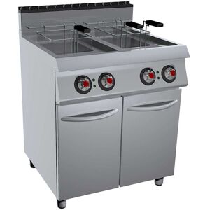 GC Cooking Friggitrice Professionale Elettrica su Mobile Capacità 13+13 l Profondità 70
