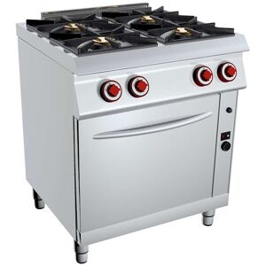 GC Cooking Cucina Professionale a Gas con Forno 4 Fuochi Profondità 90