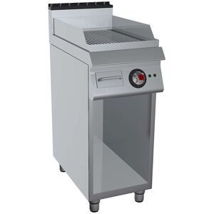 GC Cooking FryTop Professionale Elettrico Piastra Rigata Cromata Profondità 90