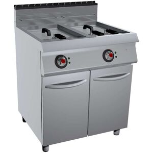 GC Cooking Friggitrice Professionale a Gas su Mobile Vasca a Y Capacità 17+17 l Profondità 70