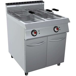 GC Cooking Friggitrice Professionale a Gas su Mobile Vasca a Y Capacità 17+17 l Profondità 90