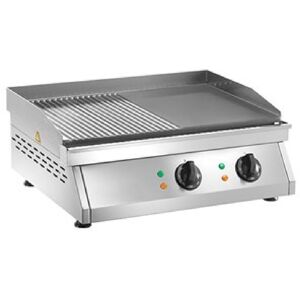 Amitek FryTop FT2M 6000W Piastra Doppia Liscia Rigata