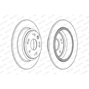 Ferodo Dischi freno DDF1894C posteriore, pieno, 2 Pezzo