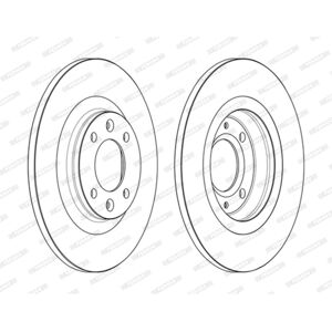 Ferodo Dischi freno DDF2511C posteriore, pieno, 2 Pezzo