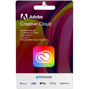 Adobe Creative Cloud - Illustrator, Photoshop, Acrobat pro, Premiere Pro, After Effects, Indesign, Lightroom