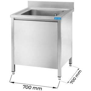 Lavello armadiato in acciaio inox con 1 vasca L700xP700xH850 mm linea premium