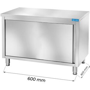 Tavolo armadiato in acciaio inox senza alzatina L600xP600xH850 mm linea premium