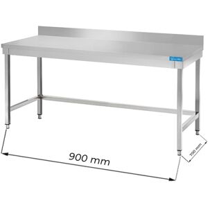 Tavolo aperto in acciaio inox senza ripiano con alzatina L900xP700xH850 mm linea premium