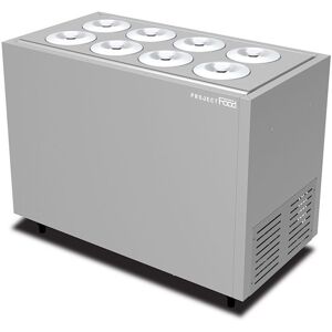 Banco gelato da incasso per 8 carapine da 7,5 lt + 6 di riserva temp da -5°C a -20°C
