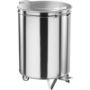 Portarifiuti carrellato in acciaio inox, con pedale 50 litri