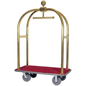 Carrello porta valigie con appendiabiti in Acciaio ottonato 1240x640x1900 cm