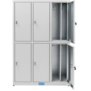 Armadio spogliatoio zincoplastificato con 6 ante L1200xP400xH1800 mm