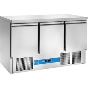 Saladette a refrigerazione statica con n° 3 porte e piano in acciaio inox temp da +2°C a +8°C