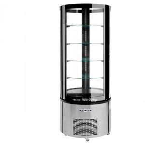 Vetrina espositiva ventilata tutto vetro con 4 ripiani Ø 53 cm temp da +2°C a +8°C capacità 400 lt