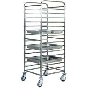 Carrello portateglie in acciaio inox per 14 Teglie GN 2/1 o 28 Teglie GN 1/1 L650xP760xH1820 mm