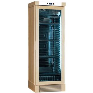 Cantina vini retrò a refrigerazione statica con agitatore per 126 bottiglie rivestimento in frassino naturale