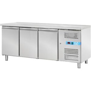 Tavolo refrigerato con n° 3 porte EN 60x40 senza alzatina temp. da -2°C a +8°C prof. 80 cm classe C