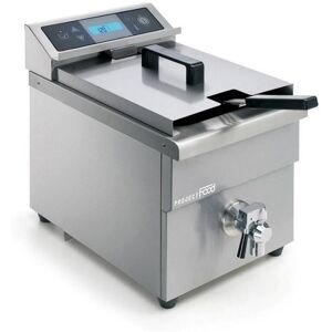 Friggitrice a vasca pulita elettrica da banco con n° 1 vasca da 8 lt e rubinetto potenza 3500 watt
