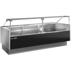 Banco frigo per macelleria ventilato temp. da 0°C a +2°C L296 cm con vetro dritto linea MADRID