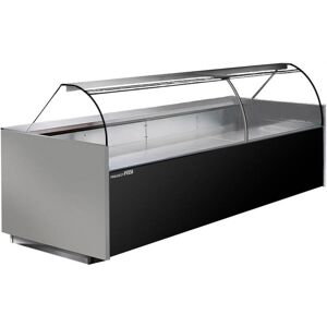 Banco con piano caldo temp. fino +65°C L133 cm con vetro curvo linea VIENNA