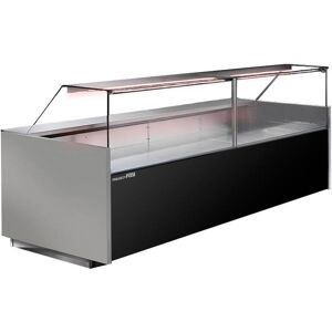 Banco frigo per macelleria ventilato temp. da 0°C a +2°C L104 cm con vetro dritto linea VIENNA