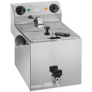 Friggitrice elettrica da banco con n° 1 vasca da 6 lt e rubinetto potenza 3250 watt