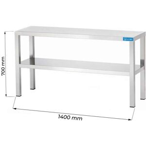 Ripiano di appoggio doppio in acciaio inox L1400xP350xH700 mm linea premium