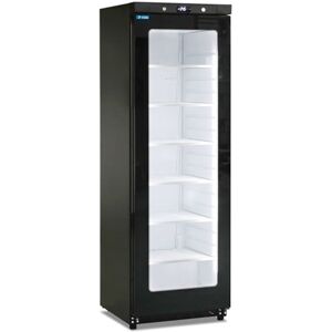 Vetrina espositiva nera statica con anta vetro e 6 ripiani temp da -15°C a -22°C capacità 400 lt