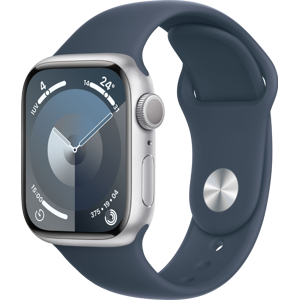 Apple Watch Series 9 GPS 45mm Alluminio Argento Cinturino Sport Blu Tempesta Taglia ML No Brand EU