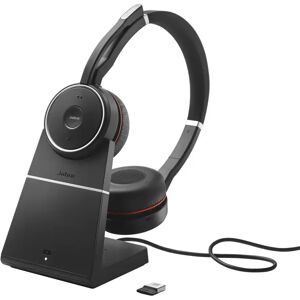 Jabra Cuffia con microfono Evolve 75 MS Stereo Auricolare Con cavo e senza A Padiglione Ufficio Micro-USB Bluetooth Nero, Rosso [7599-832-199]